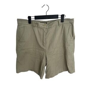 Lauren Ralph Lauren Women's 12 100% Cotton Green Bermuda Shorts Pockets